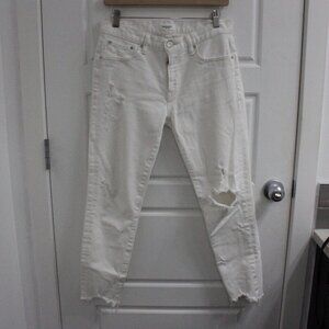 Moussy Vintage Velma Skinny white distressed jeans size 28